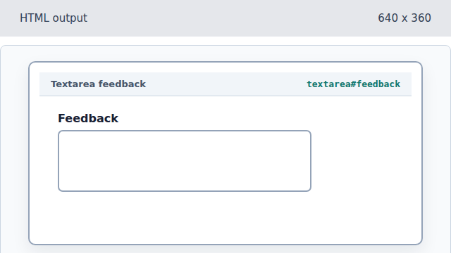 A three-line feedback text box appears.