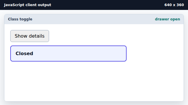 The drawer appears below the button.
