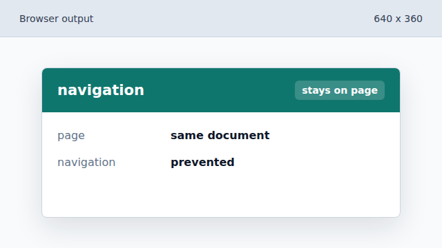 The form remains in place while JavaScript prepares the request.