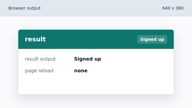 The output updates after the response text arrives.