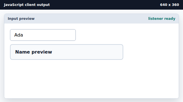 The preview is still unchanged after listener registration.