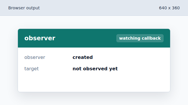 The observer is ready to receive visibility entries.