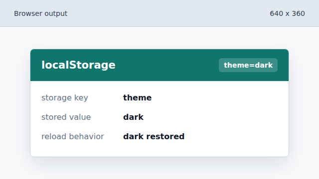 The next visit can reuse the saved theme string.