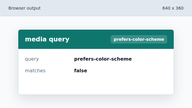 JavaScript receives a live object for the CSS media query.