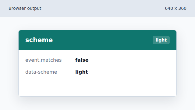 The current system preference becomes a data attribute.