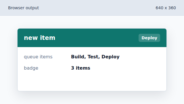 The list shows the new item and the badge reflects the new count.