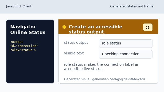 A connection status output is ready to announce short state changes.