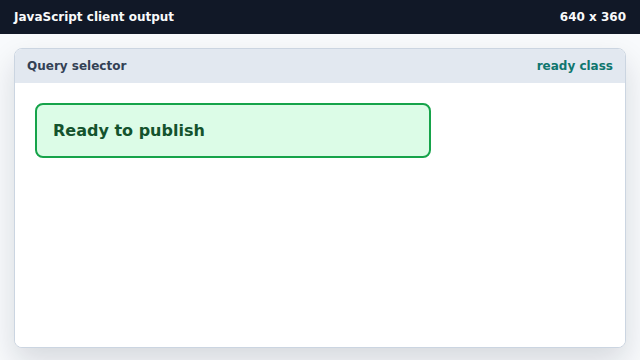 The panel turns green to show the ready state.