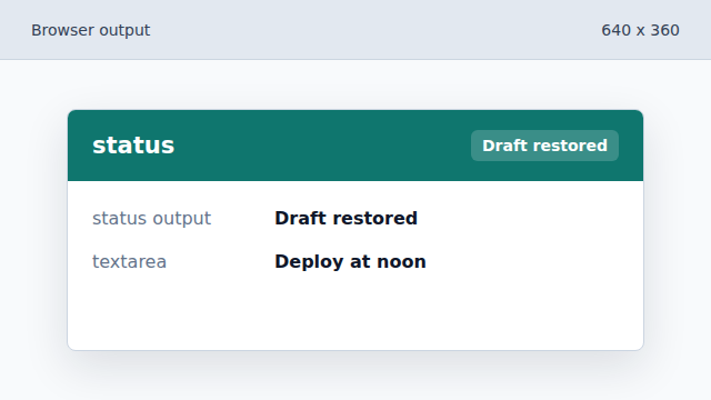 The status output confirms the restored value.