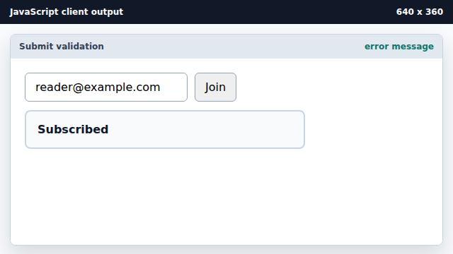 The error message appears below the form.