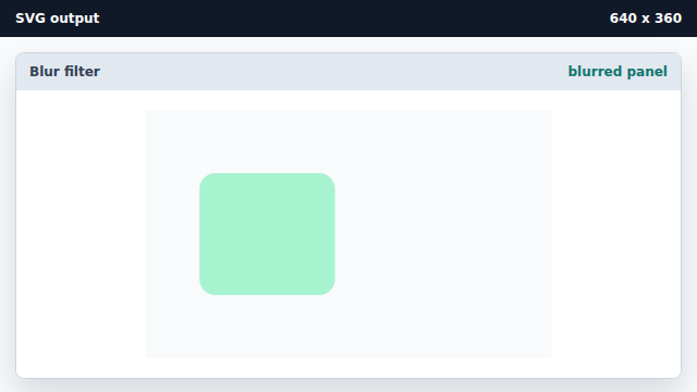 A mint panel on the left has soft fuzzy edges from the Gaussian blur.