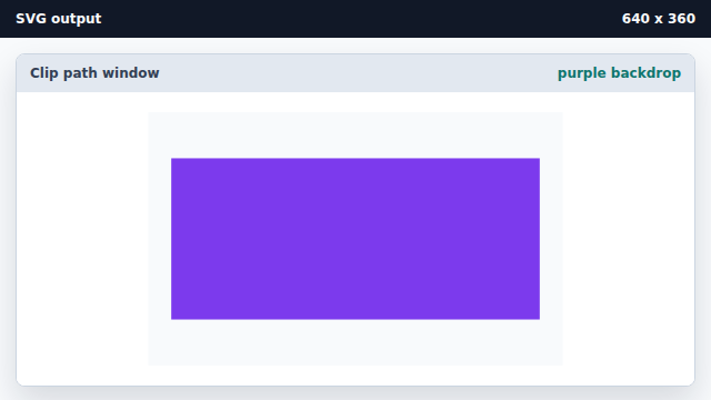 A purple rectangle covers most of the viewport.