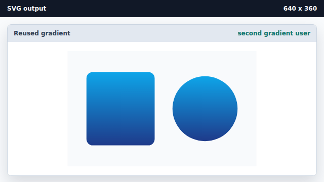 A circle with the same gradient appears on the right next to the panel.
