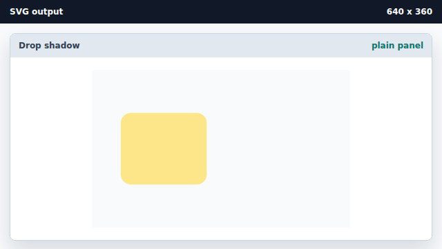 A flat amber card appears on the left side without any shadow.