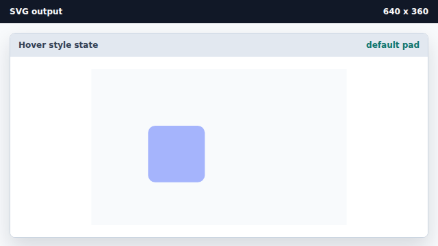 A light indigo square sits at the left of the viewport.