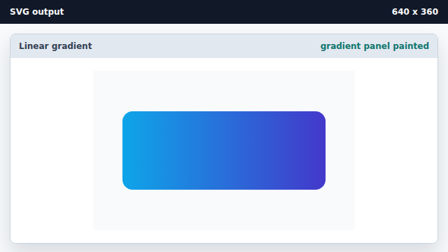 A blue-to-indigo gradient fills the panel across the viewport.