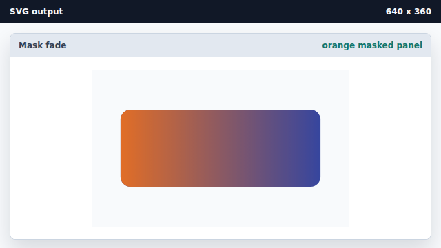 An orange panel covers the blue on the left and fades away to the right, revealing more blue.