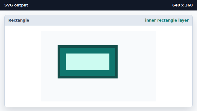A pale inner rectangle sits on top of the teal panel.