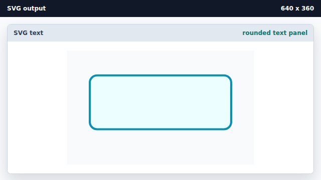 A rounded cyan panel appears in the viewport.