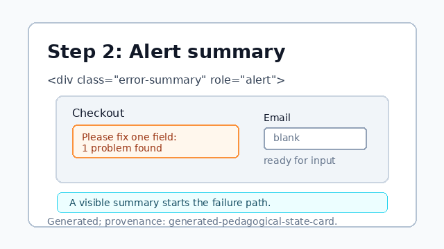 The error summary appears above the field with an alert role.