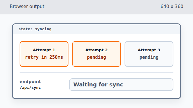Attempts 1 and 2 are orange while attempt 3 remains pending