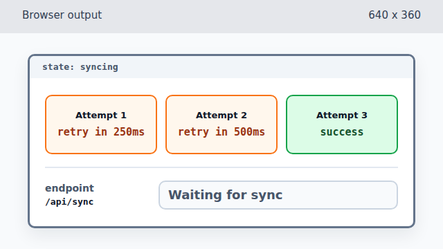 The three attempt cards remain unchanged when the loop exits