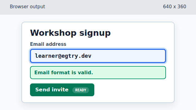 The submit button is green and labeled ready