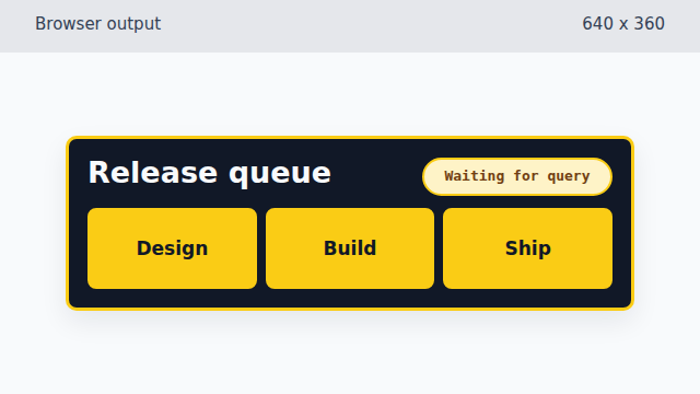 The compact release queue switches to a high contrast dark theme
