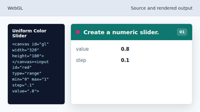 The slider gives JavaScript a color value.
